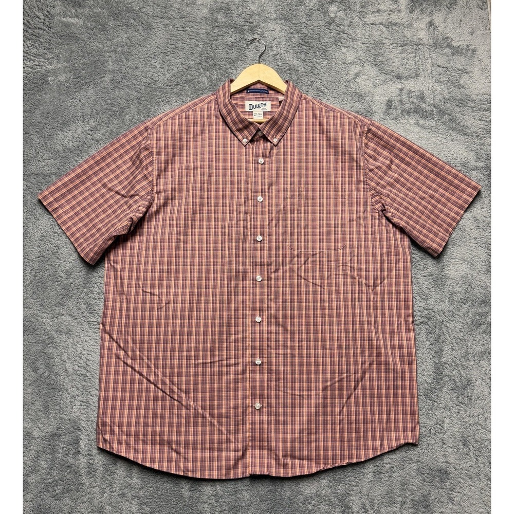 Duluth Trading Shirt Mens 2XLT Relaxed Fit Plaid Magna Ready Magnetic Buttons